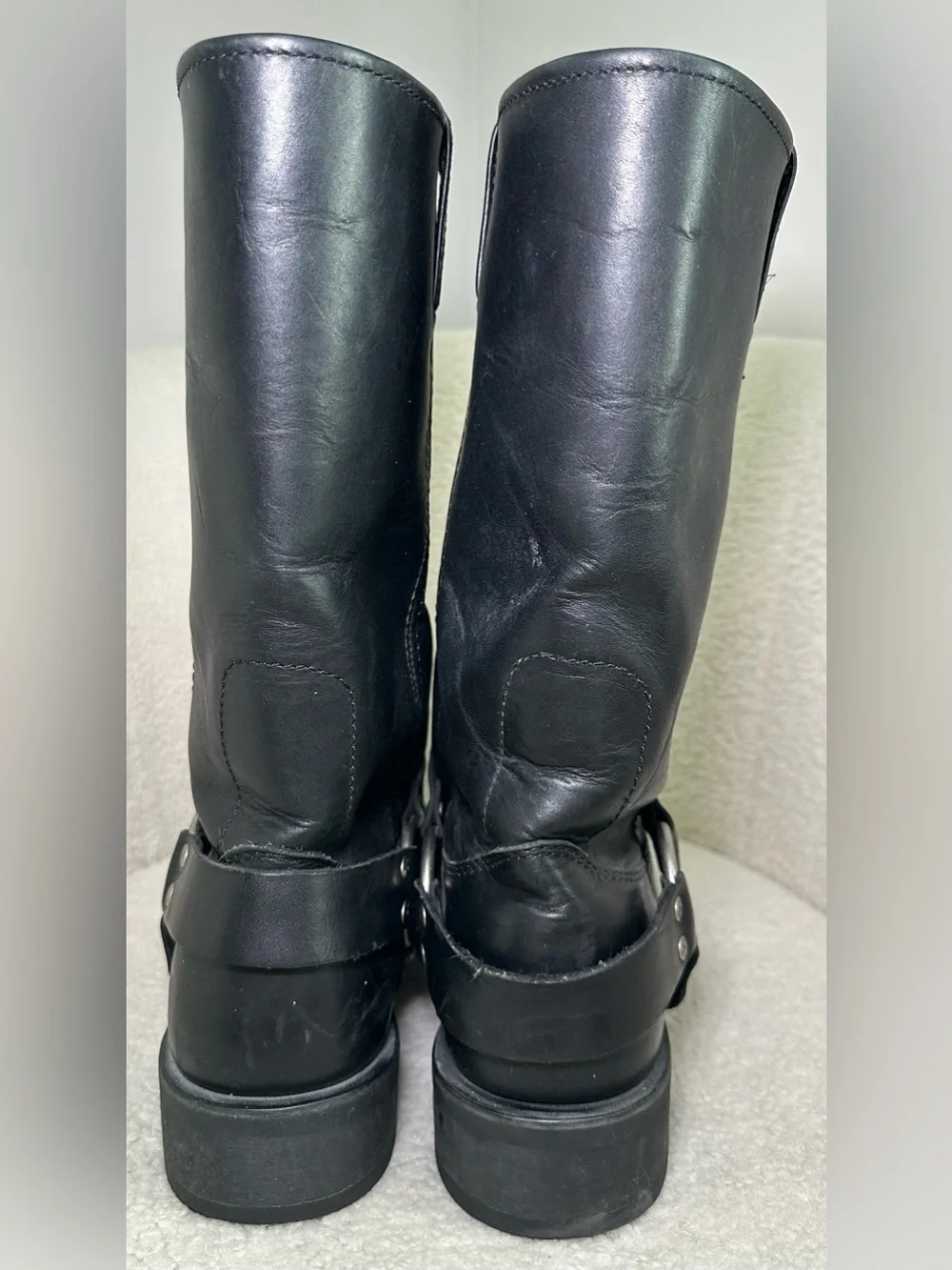 Vintage Harley-Davidson Harness Engineer Boots Black Leather Motorcycle Biker 11
